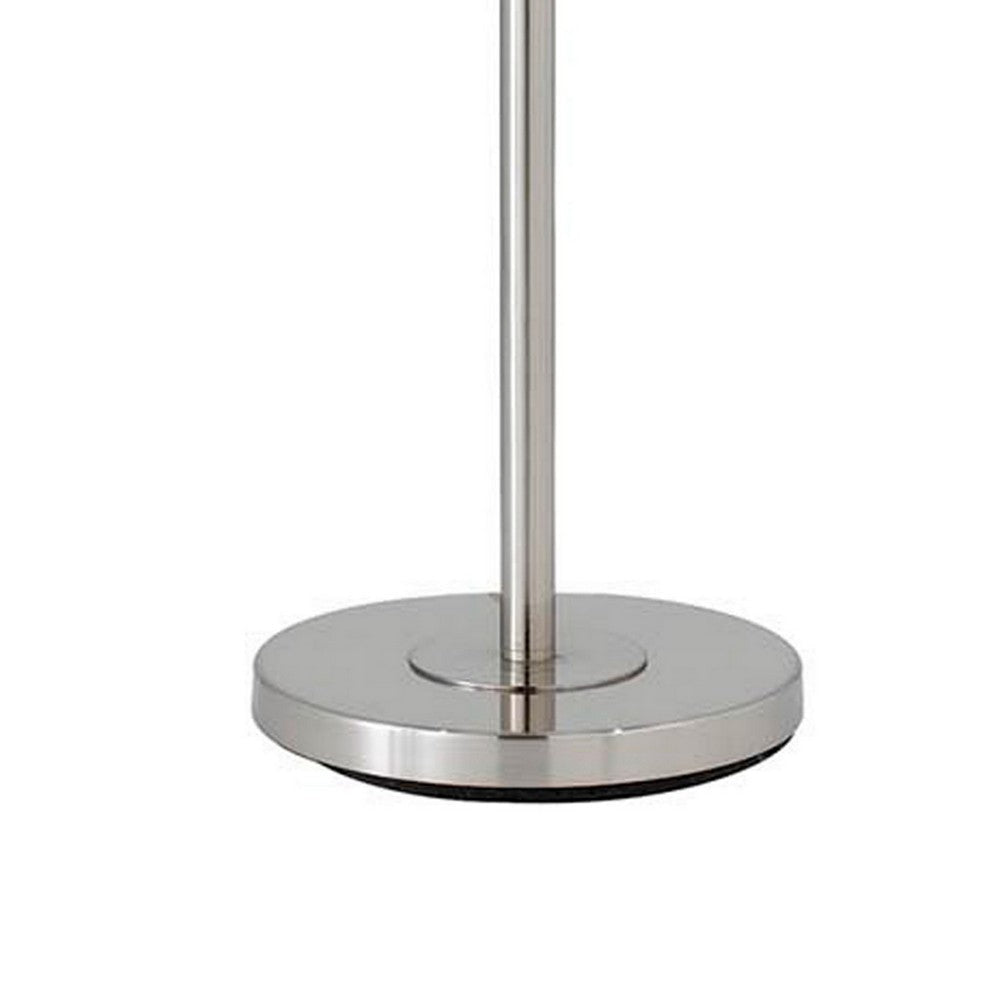 Metal Round 3 Way Floor Lamp with Spider Type Shade Silver By Casagear Home BM225108