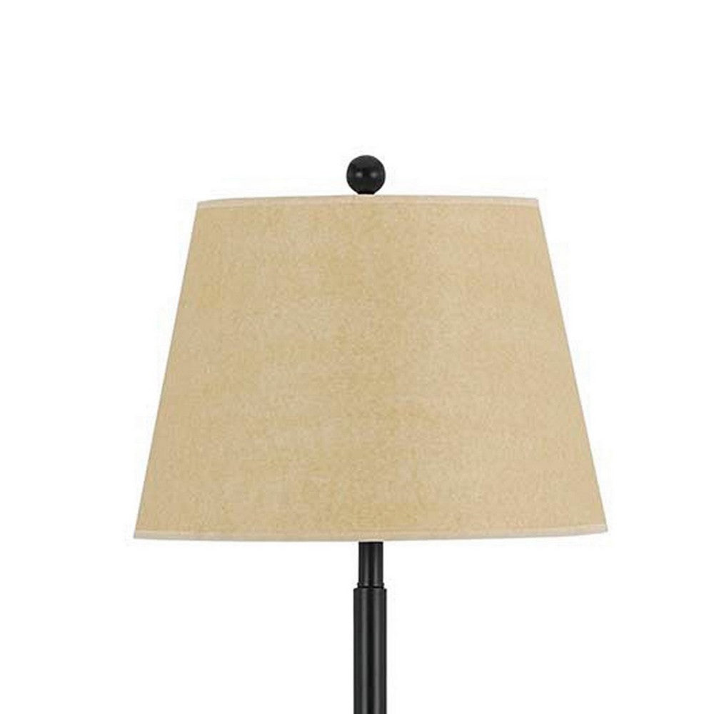 Metal Round 3 Way Floor Lamp with Spider Type Shade, Dark Bronze By Casagear Home