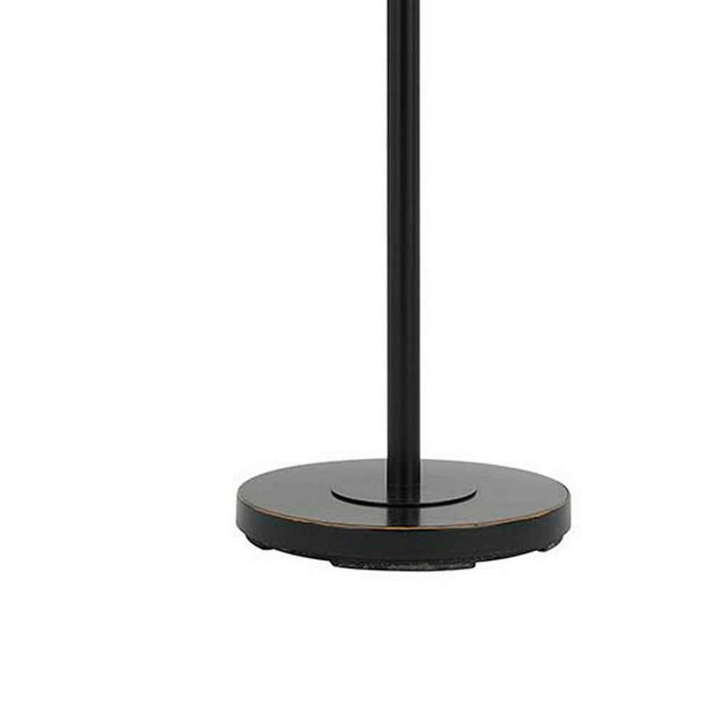 Metal Round 3 Way Floor Lamp with Spider Type Shade Dark Bronze By Casagear Home BM225109