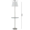 Metal Round 3 Way Floor Lamp with Spider Type Shade Silver and Brown By Casagear Home BM225110