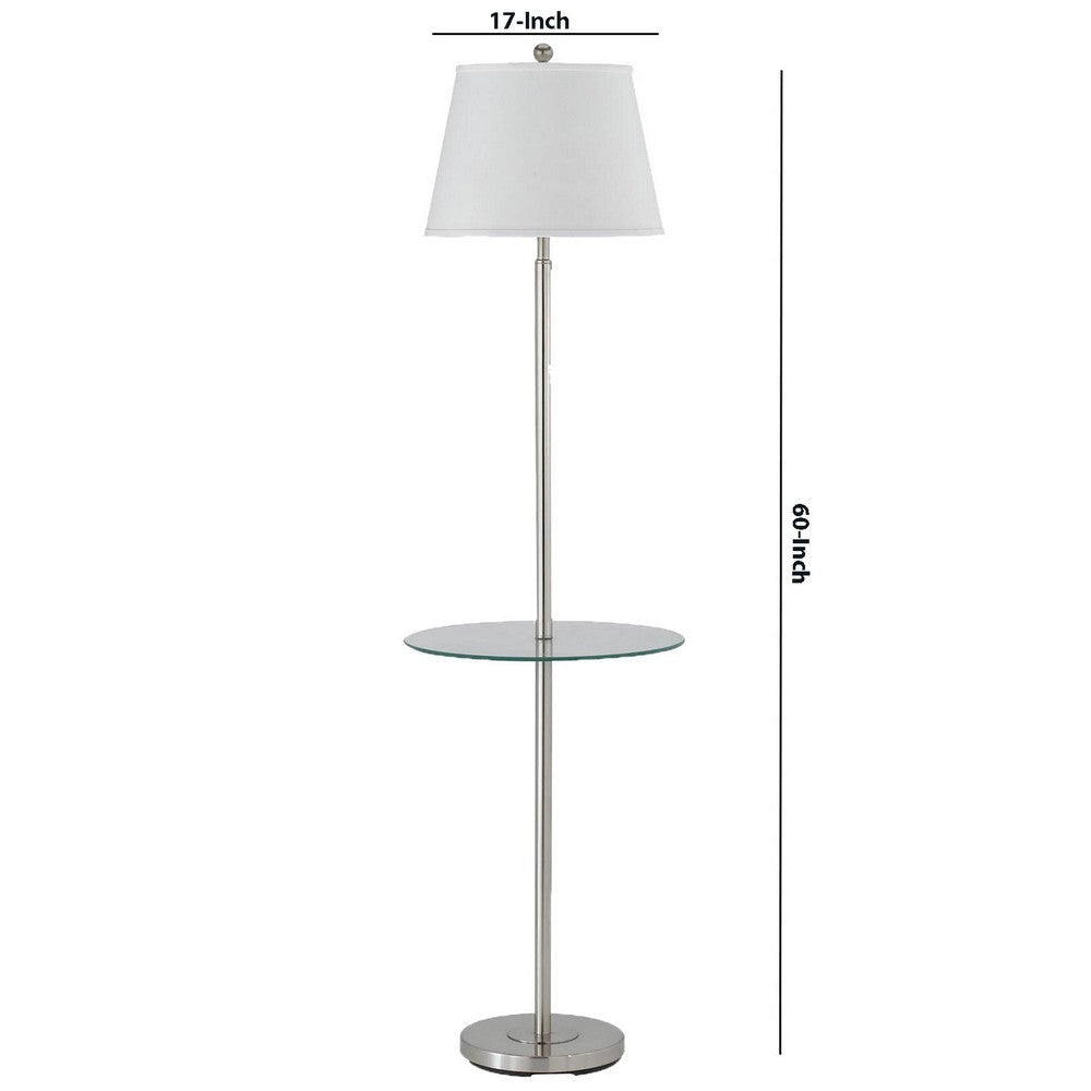 Metal Round 3 Way Floor Lamp with Spider Type Shade Silver and Brown By Casagear Home BM225110