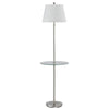 Floor Lamp | Round Metal | 3 Way | Spider Shade | Silver & Brown