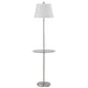 Floor Lamp | Round Metal | 3 Way | Spider Shade | Silver & Brown