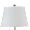 Metal Round 3 Way Floor Lamp with Spider Type Shade Silver and White By Casagear Home BM225111