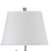 Metal Round 3 Way Floor Lamp with Spider Type Shade Silver and White By Casagear Home BM225111