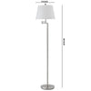 Metal Round 3 Way Floor Lamp with Spider Type Shade Silver and White By Casagear Home BM225111