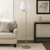 Floor Lamp | Round Metal | 3 Way | Spider Shade | Silver & White