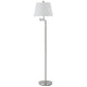 Floor Lamp | Round Metal | 3 Way | Spider Shade | Silver & White