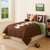 Comforter Set | 5 Piece Twin | Football Print | Brown & Green
