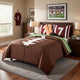 Comforter Set | 6 Piece Full | Football Print | Brown & Green