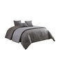 10 Piece Queen Polyester Comforter Set with Geometric Print, Gray By Casagear Home