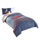 Comforter Set | 5 Piece Twin | Baseball Print | Blue