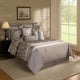 Comforter Set | 10 Piece King | Leaf Print | Platinum Gray