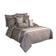 Comforter Set | 10 Piece King | Leaf Print | Platinum Gray