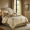 Comforter Set | 10 Piece King | Damask Print | Cream & Gold