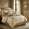Comforter Set | 10 Piece King | Damask Print | Cream & Gold