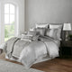 Comforter Set | 12 Piece Queen | Medallion Print | Platinum Gray