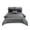 Comforter Set | 6 Piece King | Geometric Print | Gray & Black