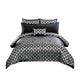 Comforter Set | 6 Piece King | Geometric Print | Gray & Black