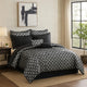 Comforter Set | 6 Piece King | Geometric Print | Gray & Black