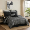 Comforter Set | 6 Piece King | Geometric Print | Gray & Black