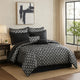Comforter Set | 6 Piece King | Geometric Print | Gray & Black