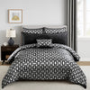 Comforter Set | 6 Piece Queen | Geometric Print | Gray & Black