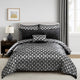 Comforter Set | 6 Piece Queen | Geometric Print | Gray & Black