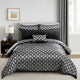 Comforter Set | 6 Piece Queen | Geometric Print | Gray & Black