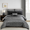 Comforter Set | 6 Piece Queen | Geometric Print | Gray & Black