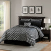 Comforter Set | 6 Piece Queen | Geometric Print | Gray & Black