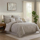 Comforter Set | 10 Piece | Cotton | King | Textured Floral | Gray