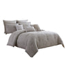 Comforter Set | 9 Piece | Cotton | Queen | Textured Floral | Gray