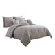 Comforter Set | 9 Piece | Cotton | Queen | Textured Floral | Gray