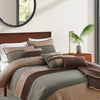 Comforter Set | 7 Piece King | Pleated Texture | Gray & Brown