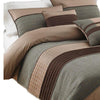 7 Piece Queen Comforter Set with Pleats and Texture Gray and Brown By Casagear Home BM225184