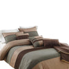 Comforter Set | 7 Piece Queen | Pleated Texture | Gray & Brown