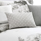 7 Piece Cotton Queen Comforter Set with Floral Print Gray and White By Casagear Home BM225192