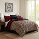 Comforter Set | 10 Piece King | Medallion Print | Red & Blue