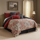 Comforter Set | 9 Piece Queen | Medallion Print | Red & Blue