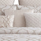 9pc Queen Size Comforter Set with Quatrefoil Prints White Polyester BM225202