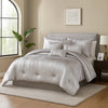 Comforter Set | 7 Piece King | Crinkle Texture | Silver