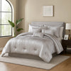 Comforter Set | 7 Piece King | Crinkle Texture | Silver