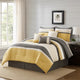 Comforter Set | 7 Piece King | Quatrefoil Print | Yellow & Gray