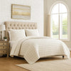 Coverlet Set | 3 Piece King | Stitched Square Pattern | Cream