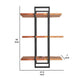32" 3-Tier Wooden Wall Display with Tubular Frame,Brown & Black By Casagear Home