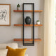 32" 3-Tier Wooden Wall Display with Tubular Frame,Brown & Black By Casagear Home