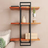 32" 3-Tier Wooden Wall Display with Tubular Frame,Brown & Black By Casagear Home
