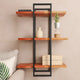 32" 3-Tier Wooden Wall Display with Tubular Frame,Brown & Black By Casagear Home