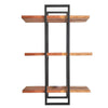 32" 3-Tier Wooden Wall Display with Tubular Frame,Brown & Black By Casagear Home